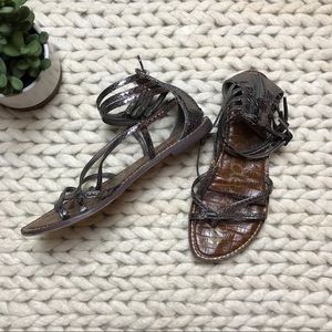 Sam Edelman Pewter Gladiator Sandals